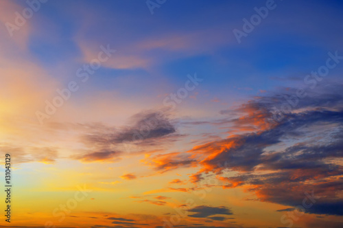 Burning clouds, with a big color range at sunset © esbuka
