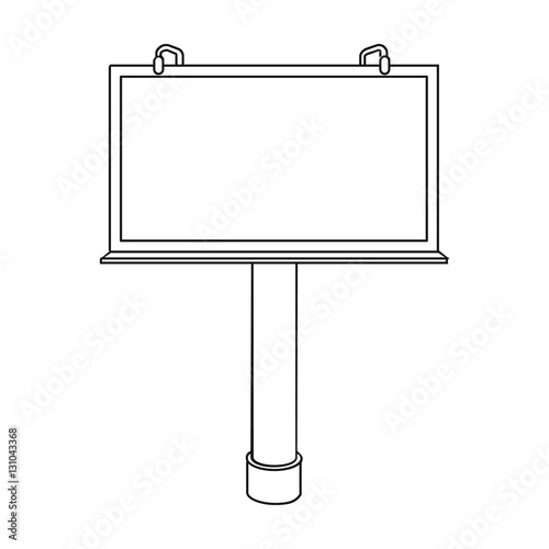 Billboard icon in outline style isolated on white background. Advertising symbol stock vector illustration.