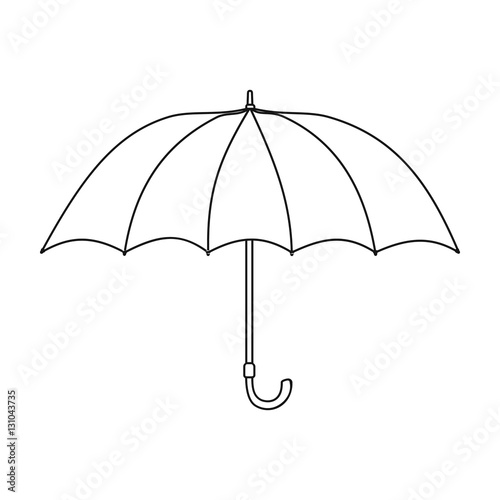 Umbrella icon in outline style isolated on white background. England country symbol stock vector illustration.