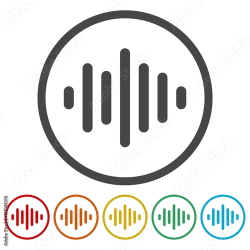 Audio wave icons set
