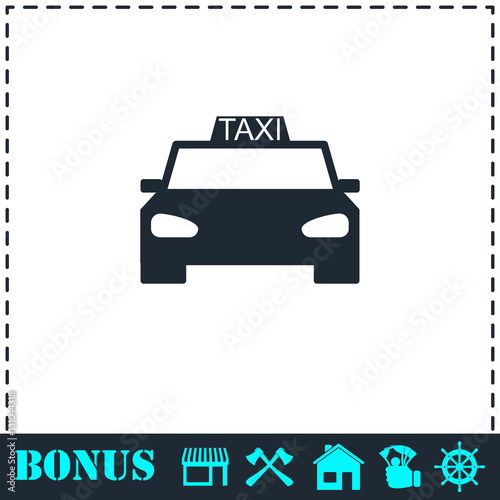 Taxi car icon flat