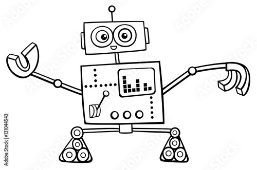 robot character coloring page
