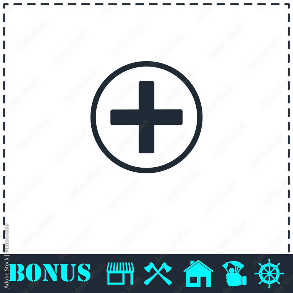 Fototapeta premium Medical cross icon flat