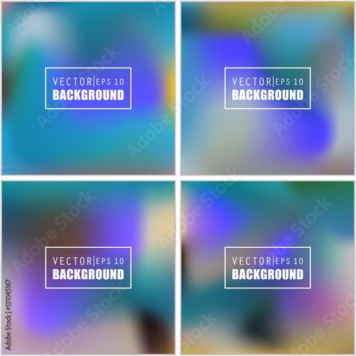 Abstract Creative concept vector multicolored blurred background set. For Web and Mobile Applications, art illustration template design, business infographic and social media, modern decoration