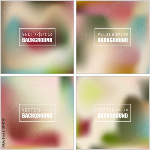 Abstract Creative concept vector multicolored blurred background set. For Web and Mobile Applications, art illustration template design, business infographic and social media, modern decoration