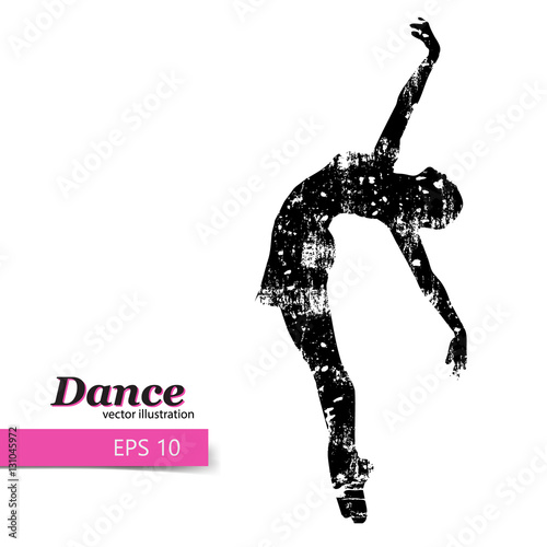 Silhouette of a dancing girl. Dancer woman.
