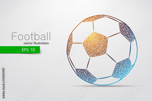 silhouette of a soccer ball from triangles