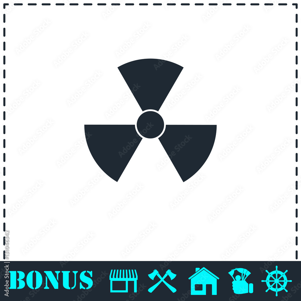 Radiation icon flat