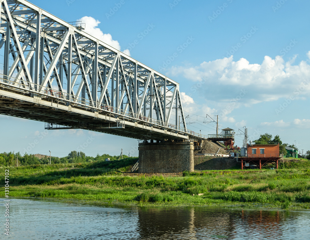 Railroad bridge above the river