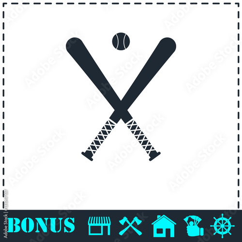 Baseball icon flat