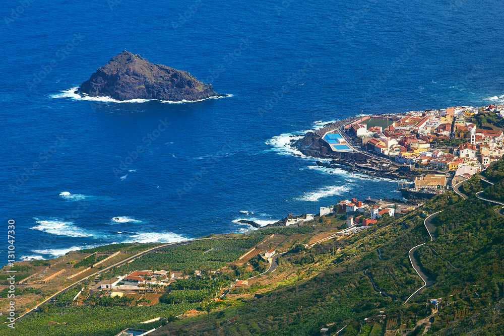 Obraz premium Panoramic view of Garachico town, Tenerife, Canary Islands, Spai