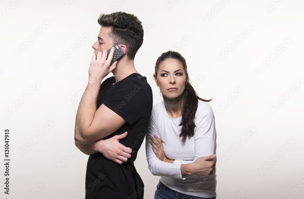 beautiful young couple in relationship love and fight concept beautiful young couple in relationship love and fight concept