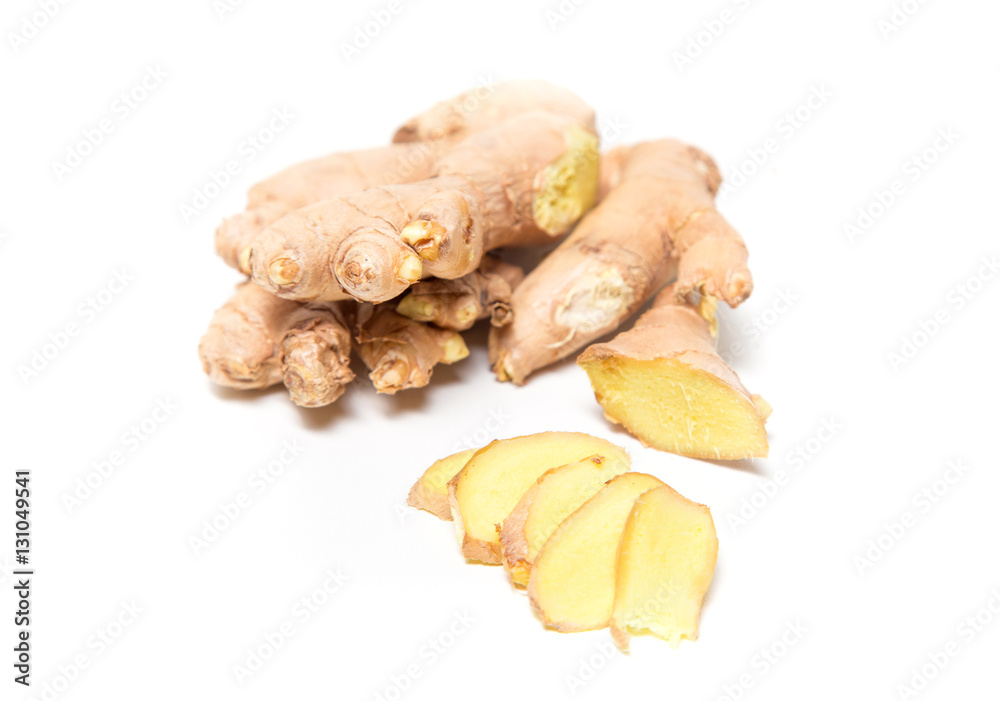 Ginger root on white background Ginger root on white background