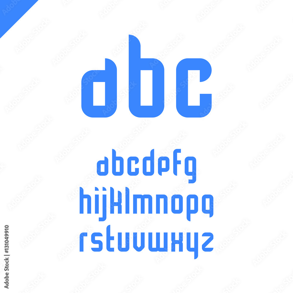 Vector square alphabet simple font and letter set