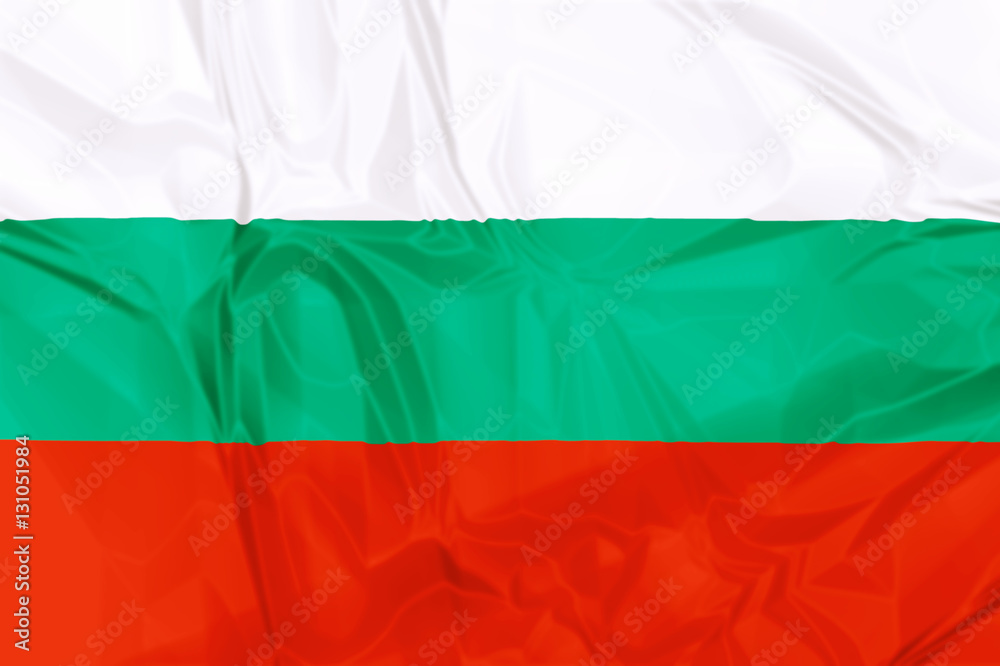 Fototapeta premium The national Bulgaria waving flag in 3d background.