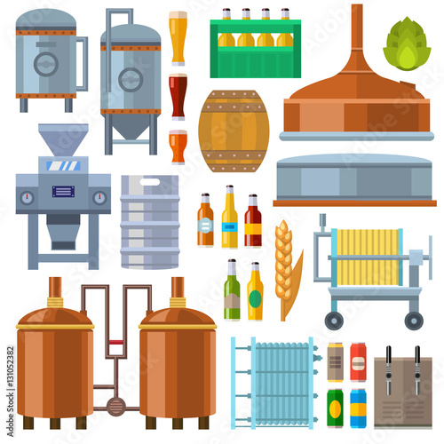 Beer factory production vector.