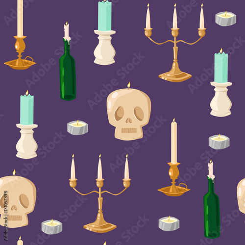 Candles seamless pattern.
