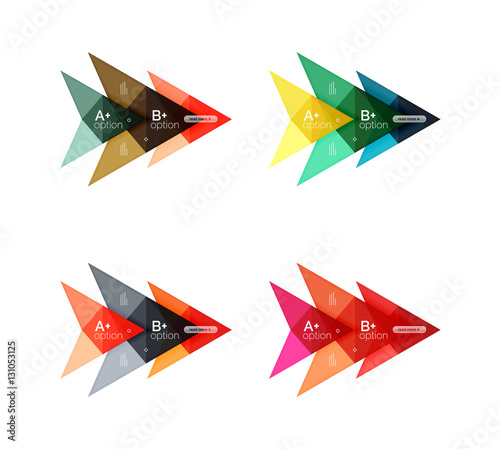 Colorful arrow option infographics banners  business geometric templates