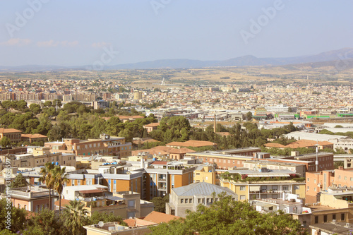 Aerial view on Cagliari in Sardinia, Italy.