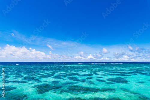 Sea, reef, landscape. Okinawa, Japan, Asia.