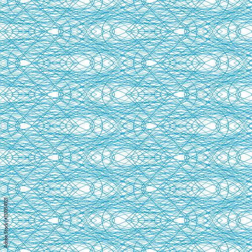 Seamless abstract guilloche ornament on white background. Elegant vector pattern illustration for invitations, banknotes, diplomas, certificates, tickets and other papers security or wrapping design 