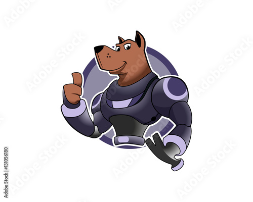 robotic dog handyman mascot logo