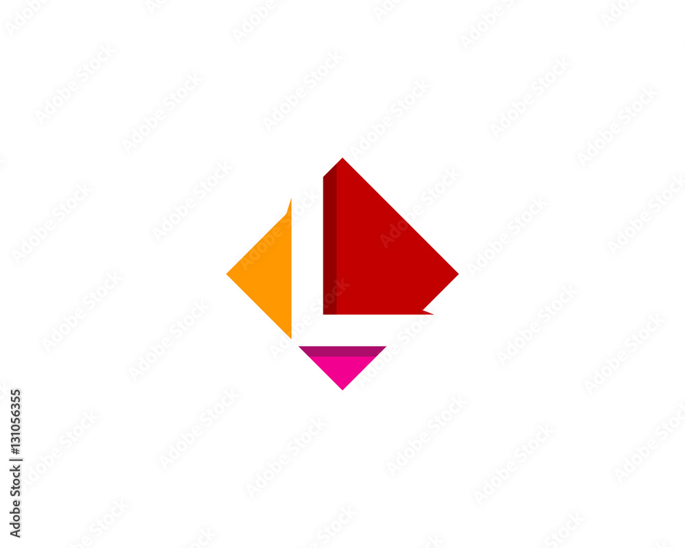 Letter L Negative Space Logo Design Template Element Letter L Negative Space Logo Design Template Element
