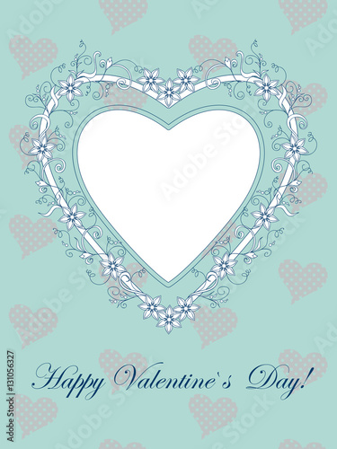 Blue Valentine card blank