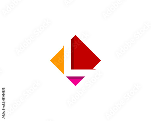 Letter L Negative Space Logo Design Template Element