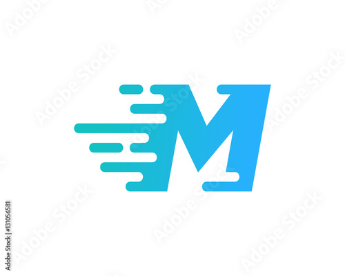 Letter M Speed Logo Design Element