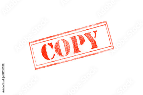 'COPY ' rubber stamp over a white background