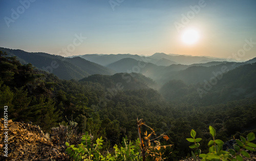 Sunset in the mountains of Troodos