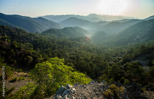 Sunset in the mountains of Troodos