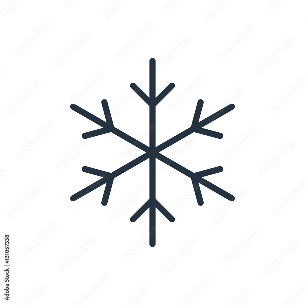 snow flake line web icon on white background snow flake line web icon on white background