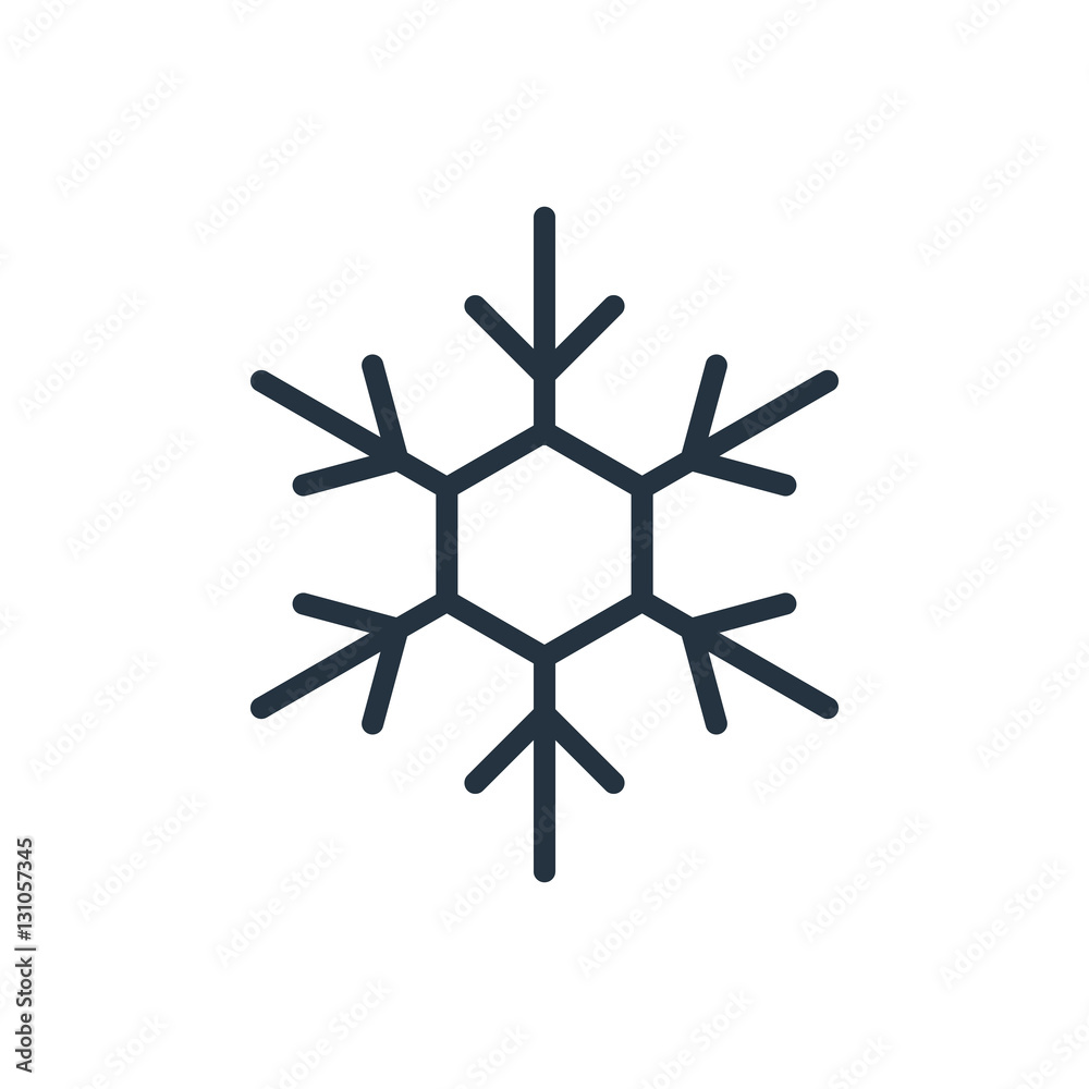 snow flake line web icon on white background snow flake line web icon on white background