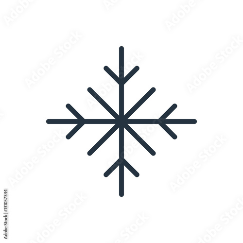 snow flake line web icon on white background