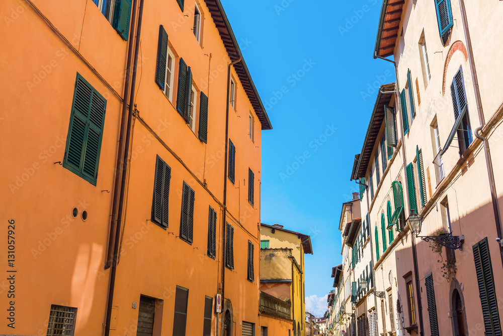 road with old buildings in Lucca