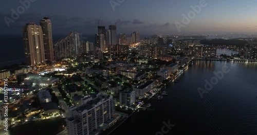 Wallpaper Mural Aerial vide of Sunny Isles Beach at night 2016 Torontodigital.ca