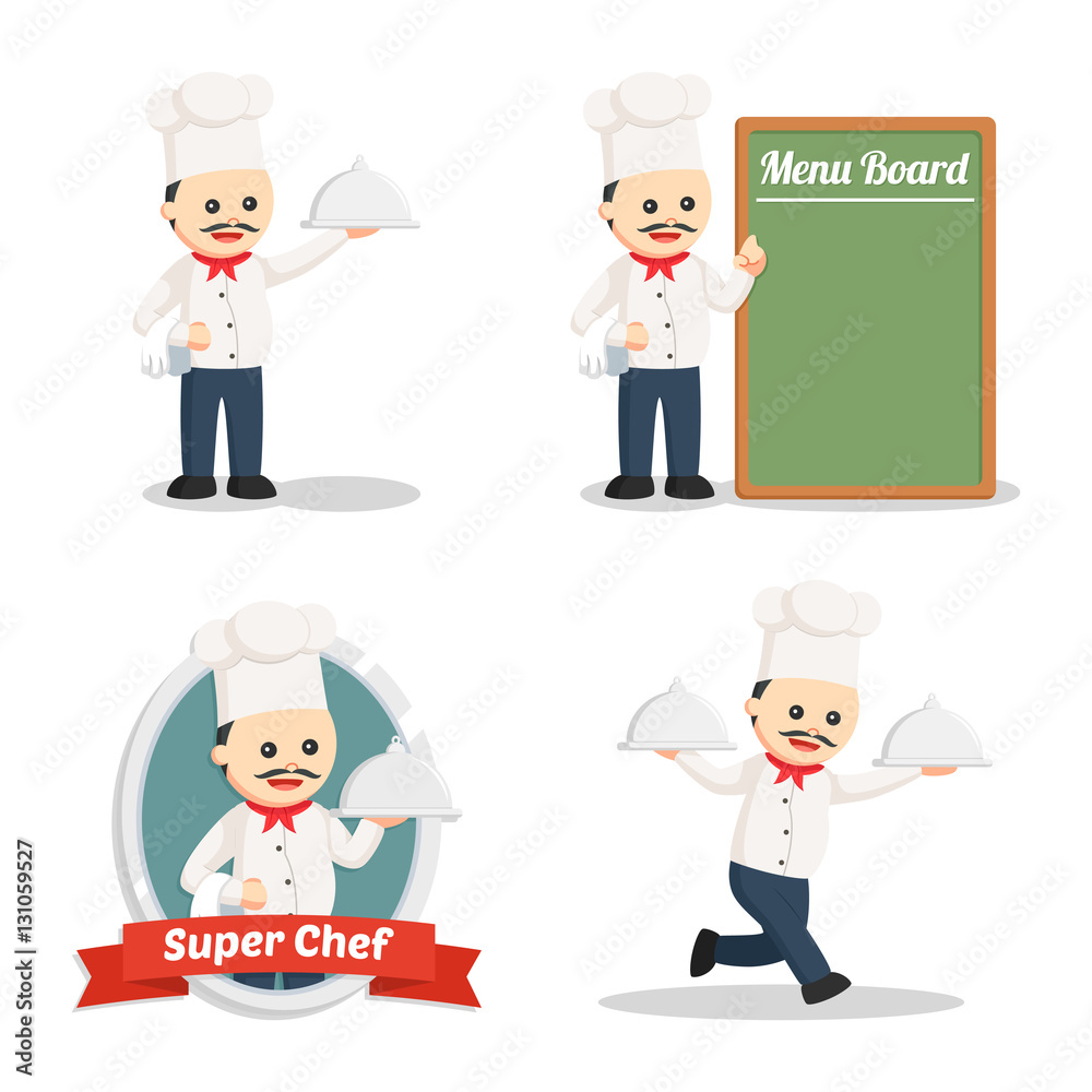 fat chef set illustration design