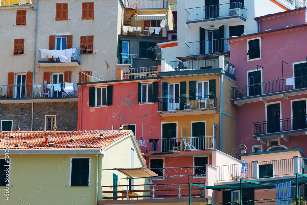 colorful old houses in Manarola, Italy