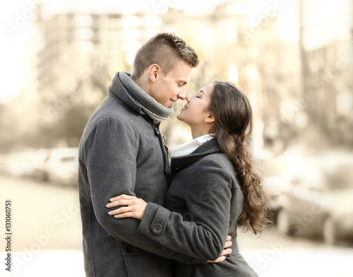 Beautiful young couple outd...