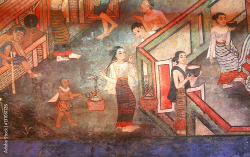 Northern Thai temple Wall mural