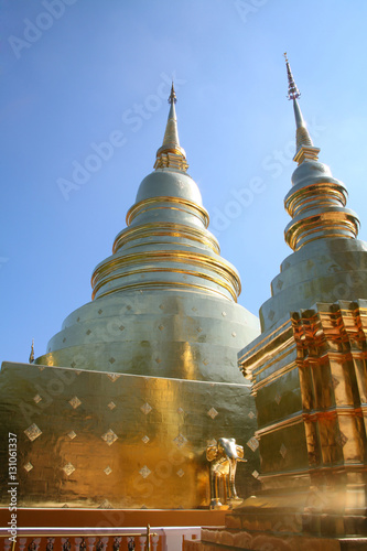 Golden Pagoda at ancient temple in northern Thailand