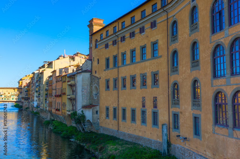 old city buildings along the Arno in Florence