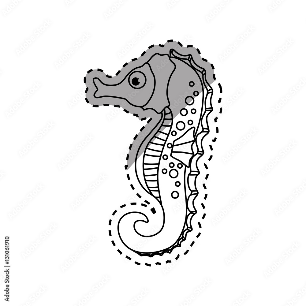 Fototapeta premium Sea horse cartoon icon vector illustration graphic design