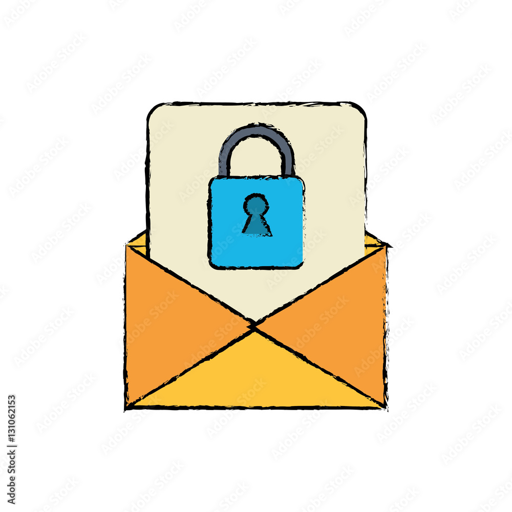 drawing email message security system technology vector illustration eps 10 drawing email message security system technology vector illustration eps 10