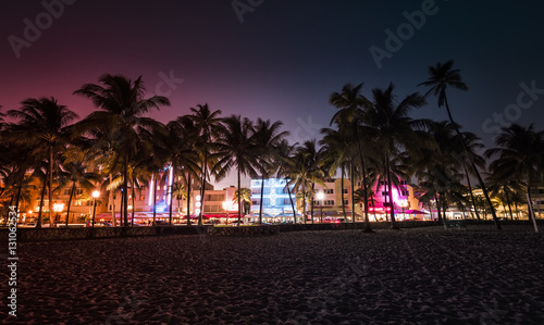 Ocean Drive street with illuminated buildings, South Beach © marchello74