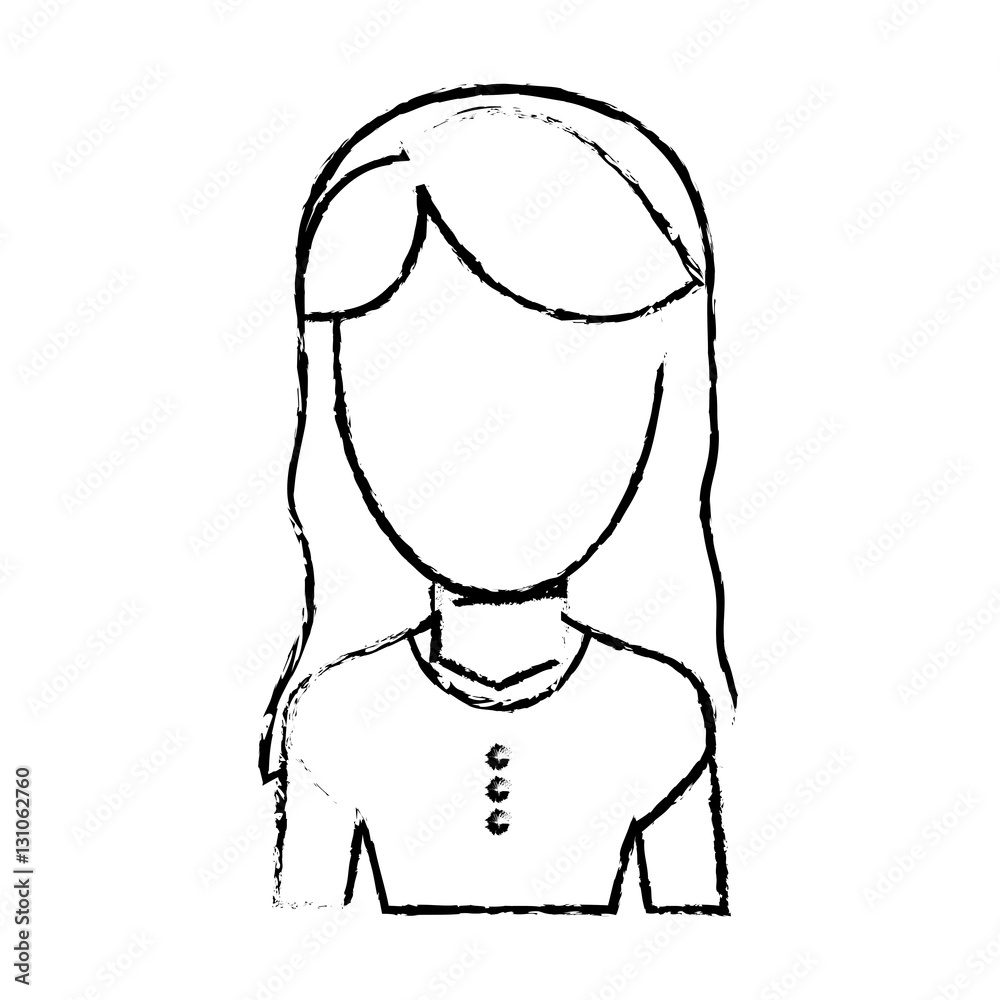 Fototapeta premium Young woman profile icon vector illustration graphic