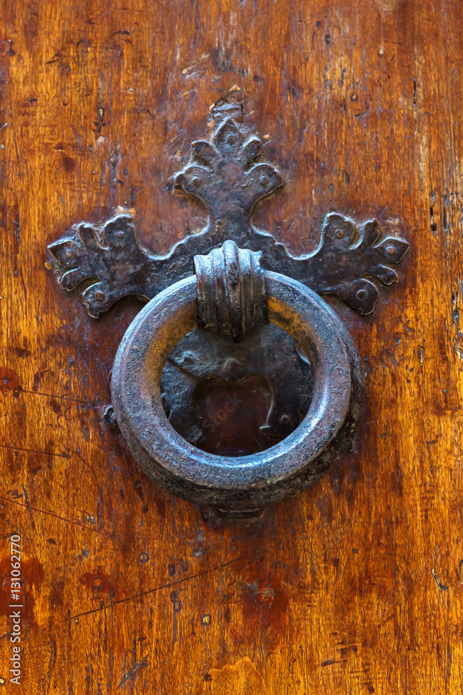 old doorknocker at a Tuscan door