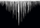  Icicles on a black background